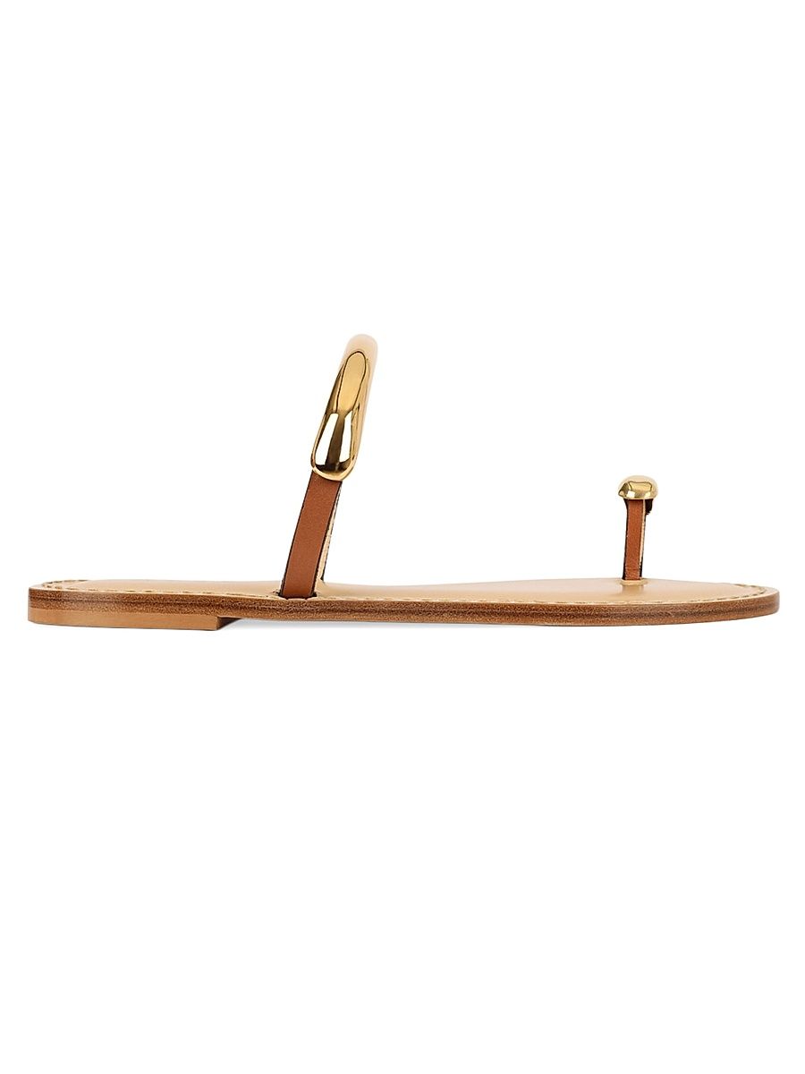 Women's 25 The Samburu Metallic Loop Leather Sandals - Cognac - Size 11