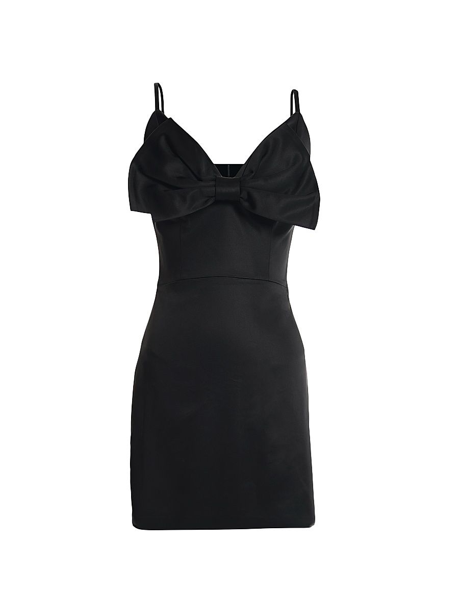 Women's Mel Satin Bow Minidress - Black - Size XXL