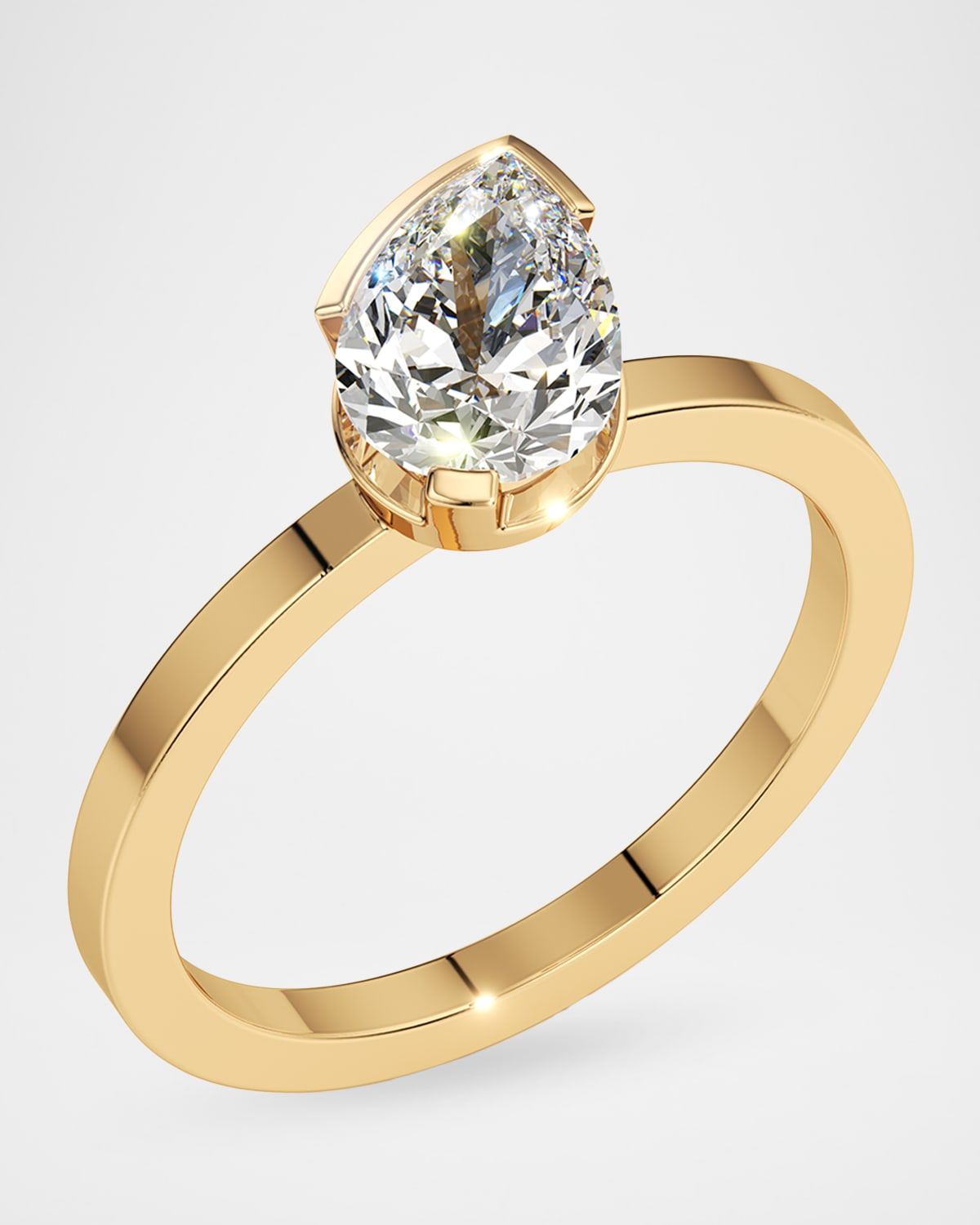 Meta Lab-Grown Diamond Pear Solitaire Ring