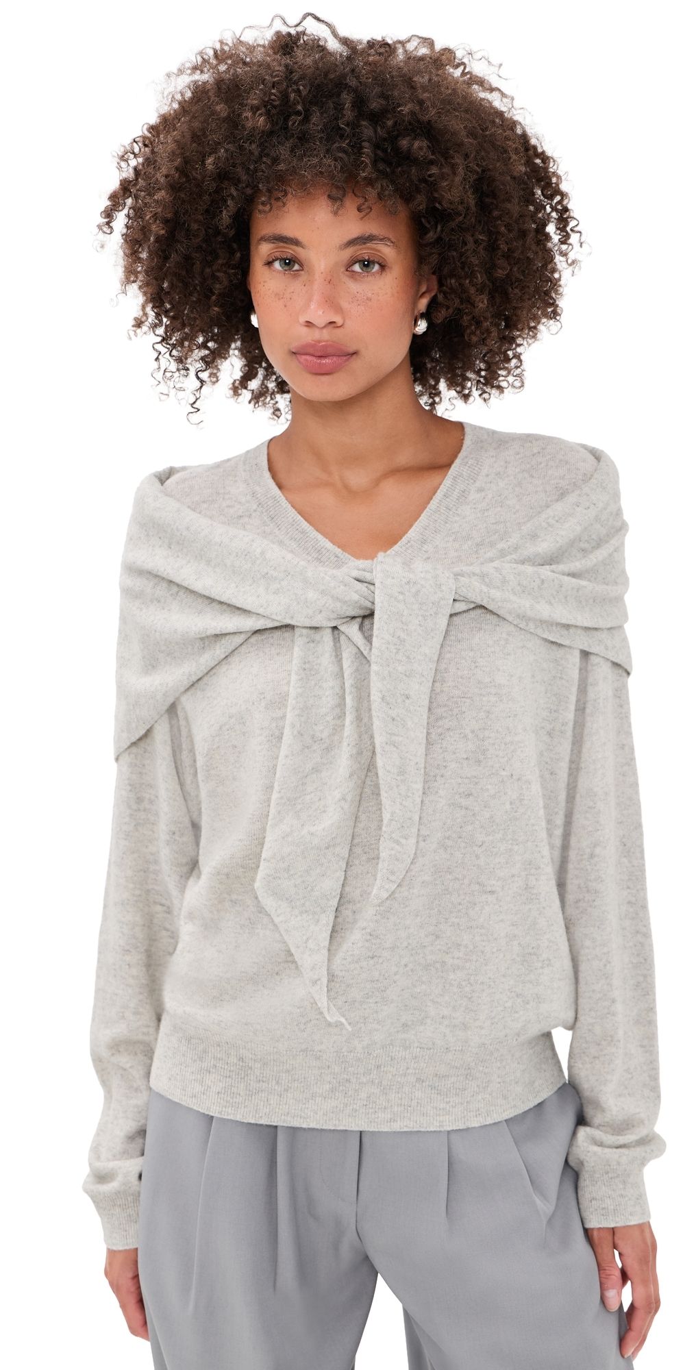 Lioness Olsen V Neck Knit Sweater Slate XXS