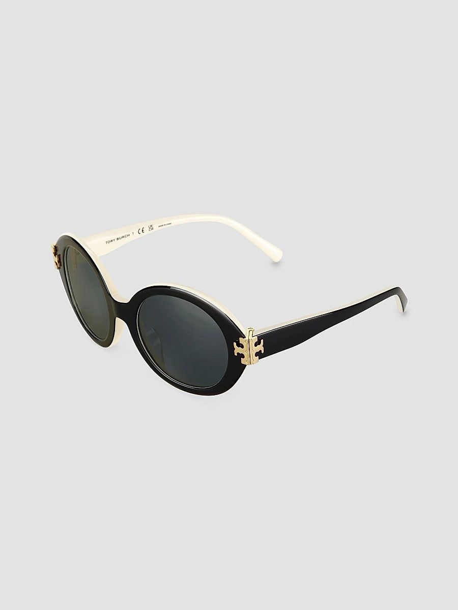 Tory Burch Women's 52MM Oval Sunglasses - Dark Grey Black