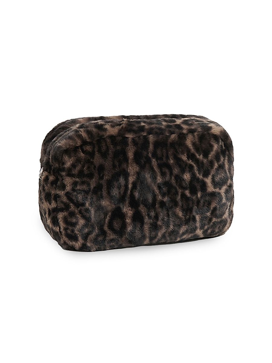 Women's Noor Jumbo Leopard-Print Faux-Fur Pochette - Dark Leopard