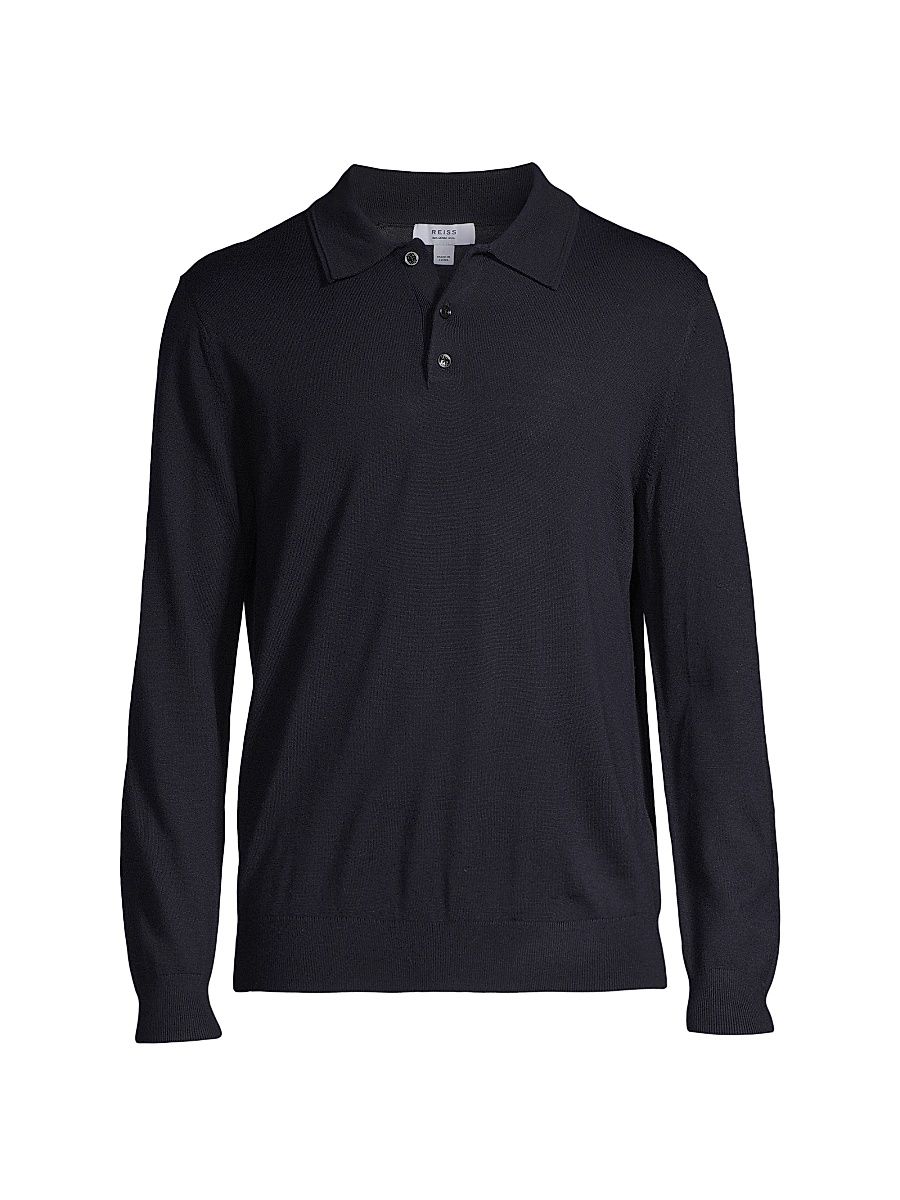 Men's Trafford Polo Sweater - Navy - Size Medium