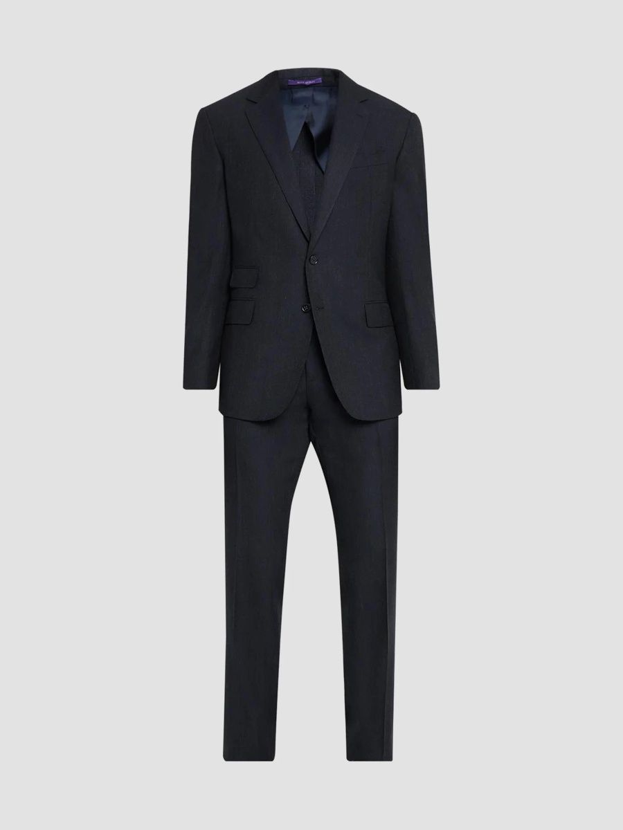 Ralph Lauren Purple Label Men's Wool-Blend Nailhead Single-Breasted Suit - Navy - Size 48