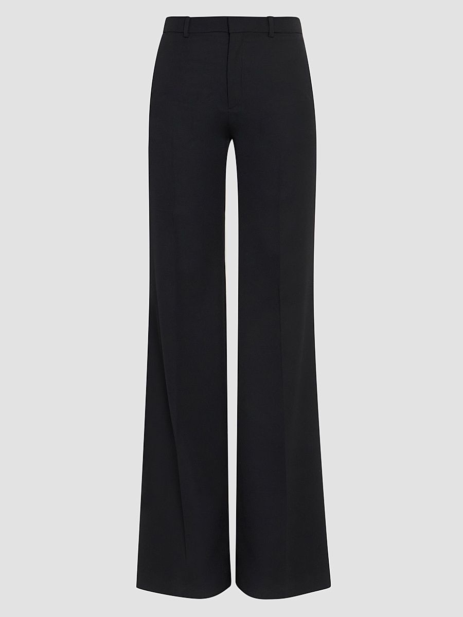 Women's Wool Flared Trousers - Black - Size 8