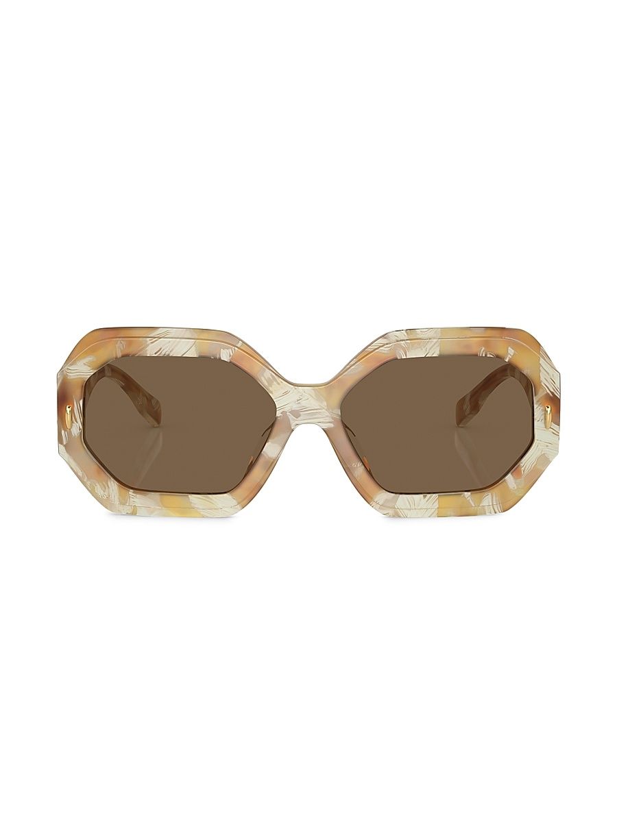 Women's Miller 55MM Geometric Sunglasses - Caramel
