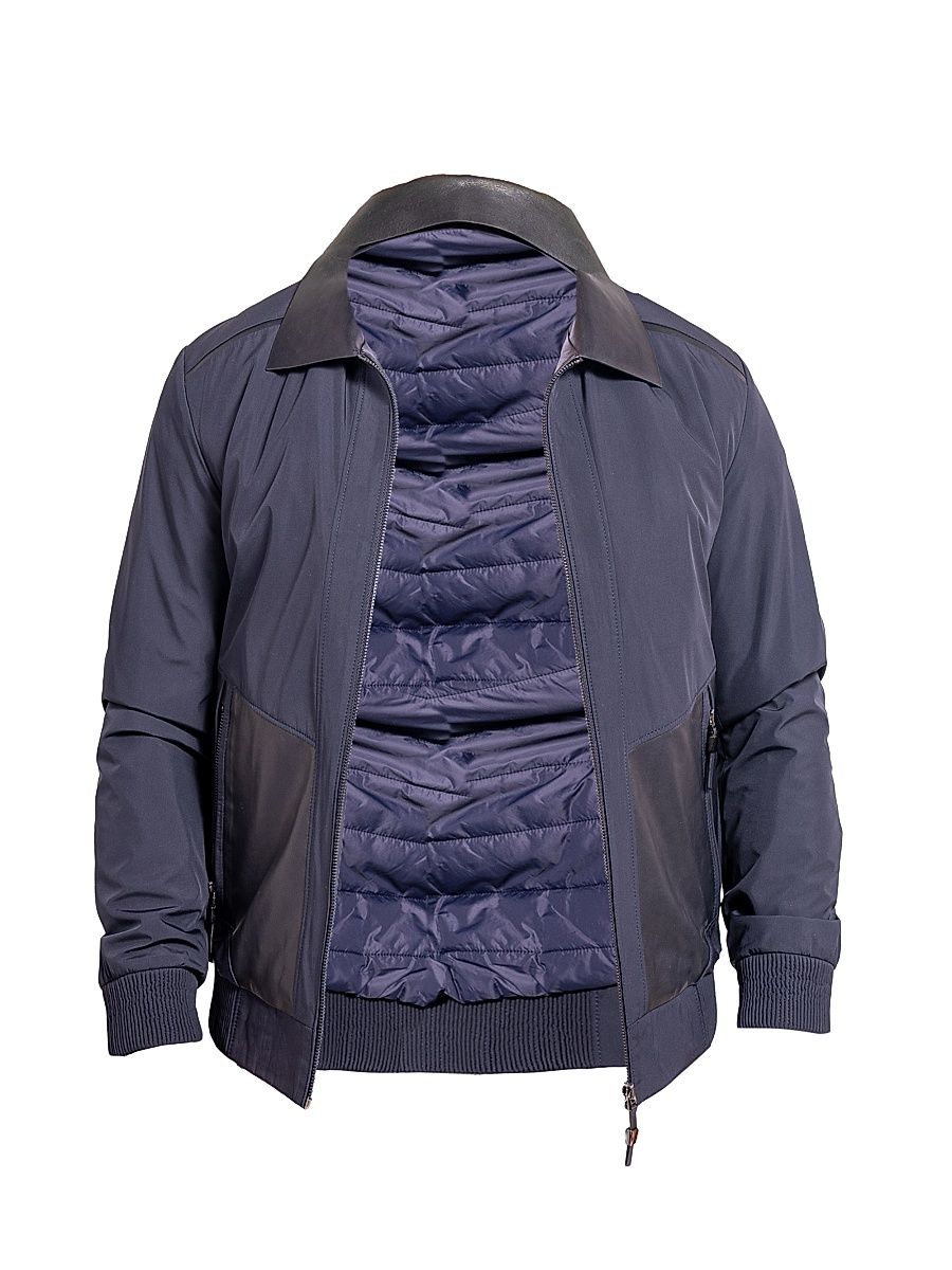 Men's Ascension Leather Jacket - Blue - Size XXXL