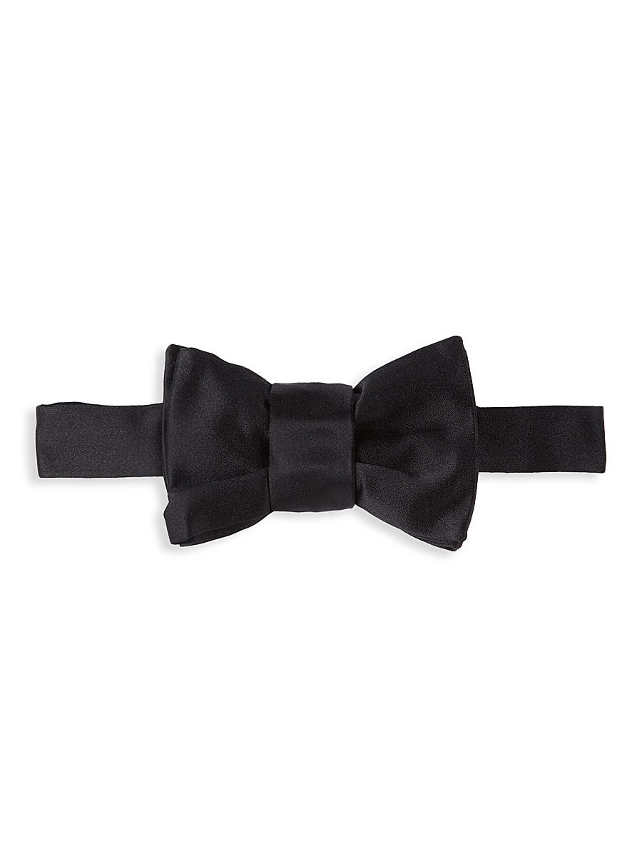Men's Silk Satin Bow Tie - Black