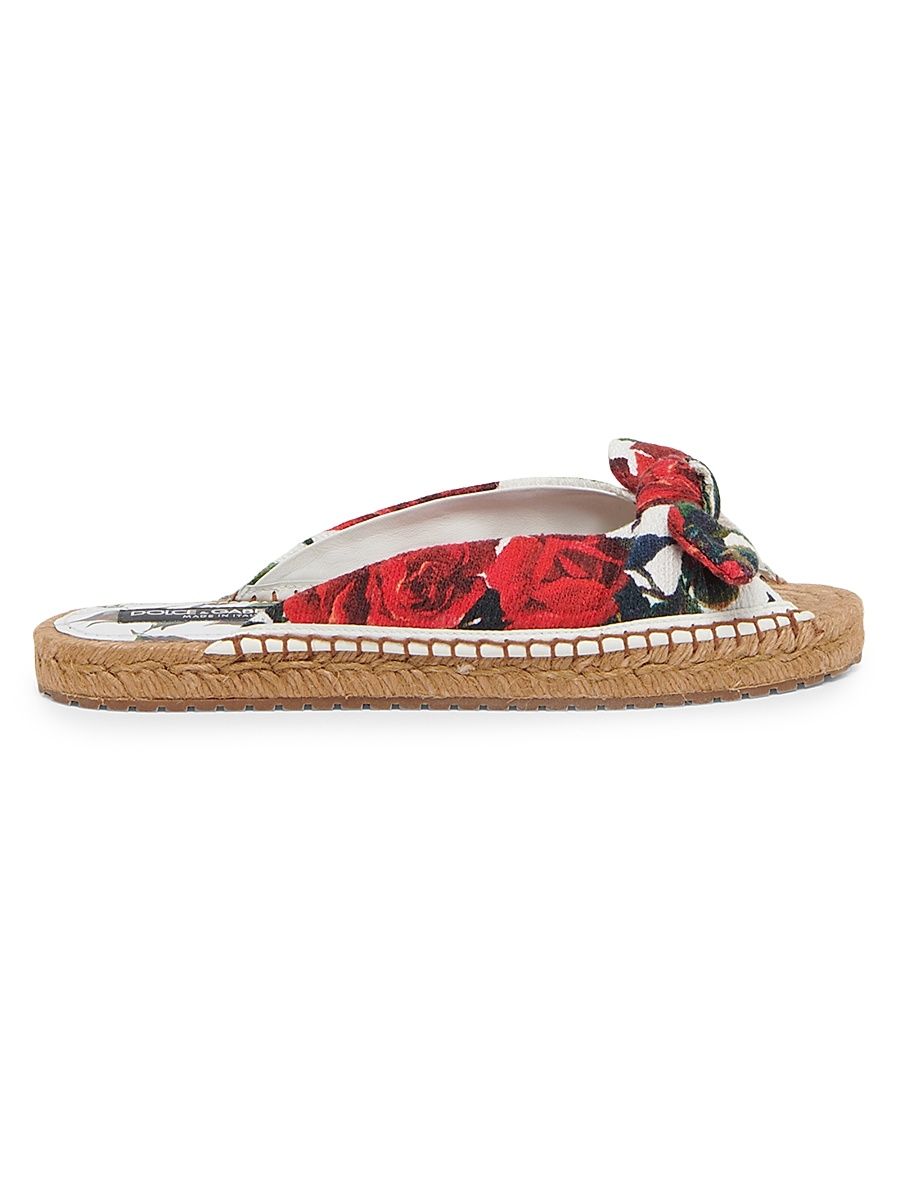 Women's Floral Cotton-Blend Espadrille Flats - Size 8