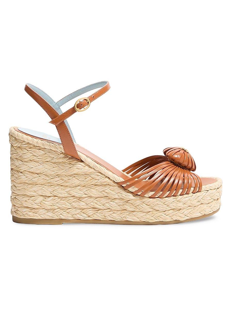 Women's Royal 100MM Wedge Kidskin Sandals - Roasted Pecan - Size 12