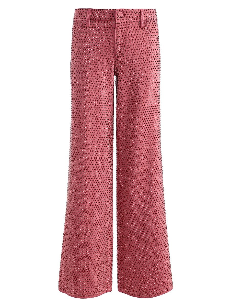 Women's Amazing Studded Low-Rise Baggy Jeans - Deep Rose Rose Gold - Size 32