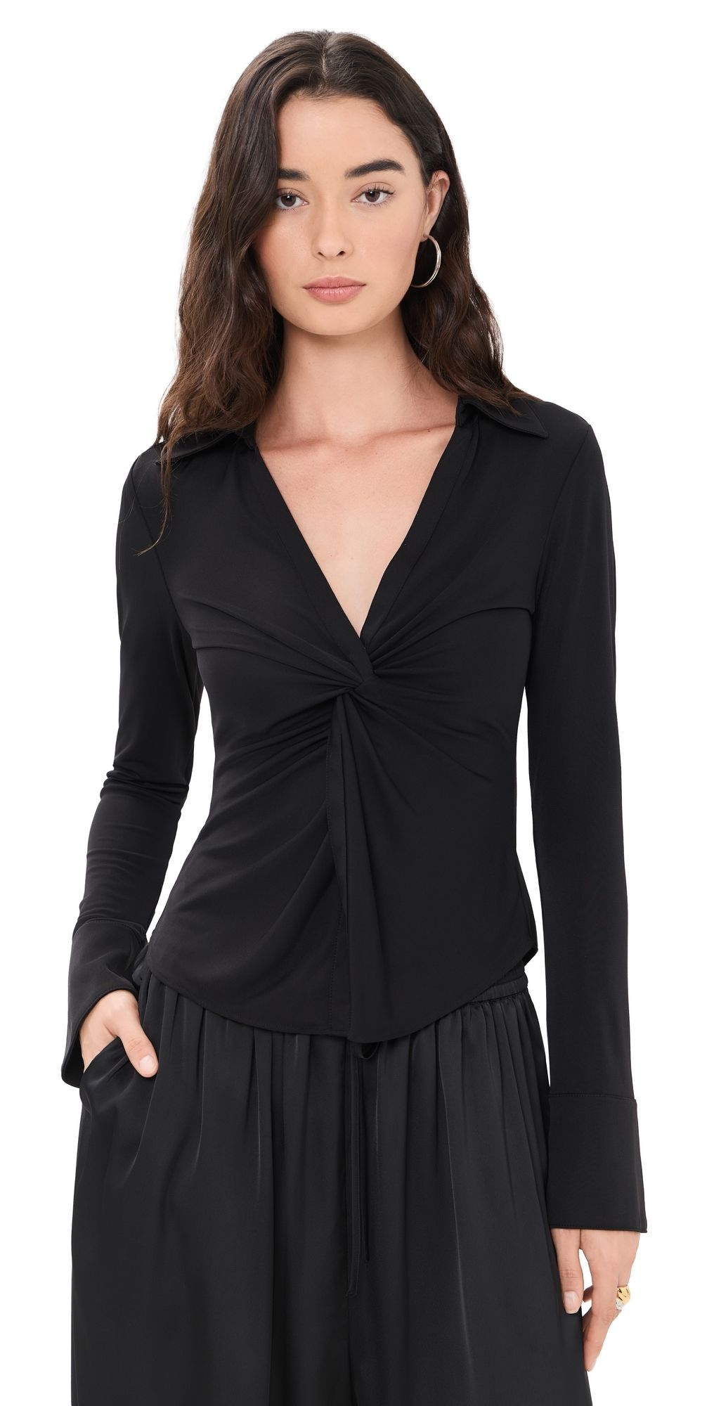 Cinq à Sept Matte Jersey Mckenna Top Black XS
