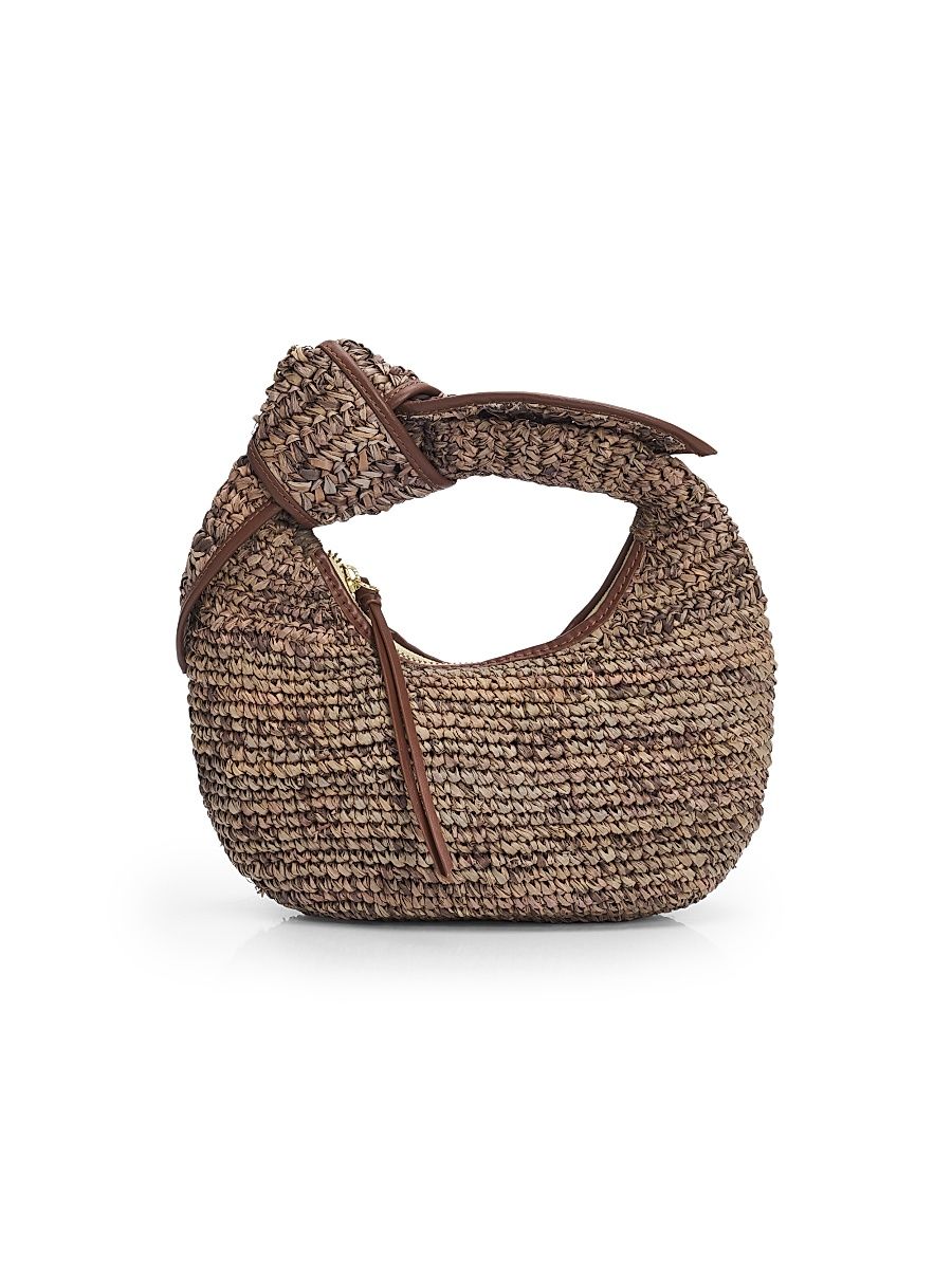 Women's The Josie Knotted Raffia Top Handle Bag - Chocolate