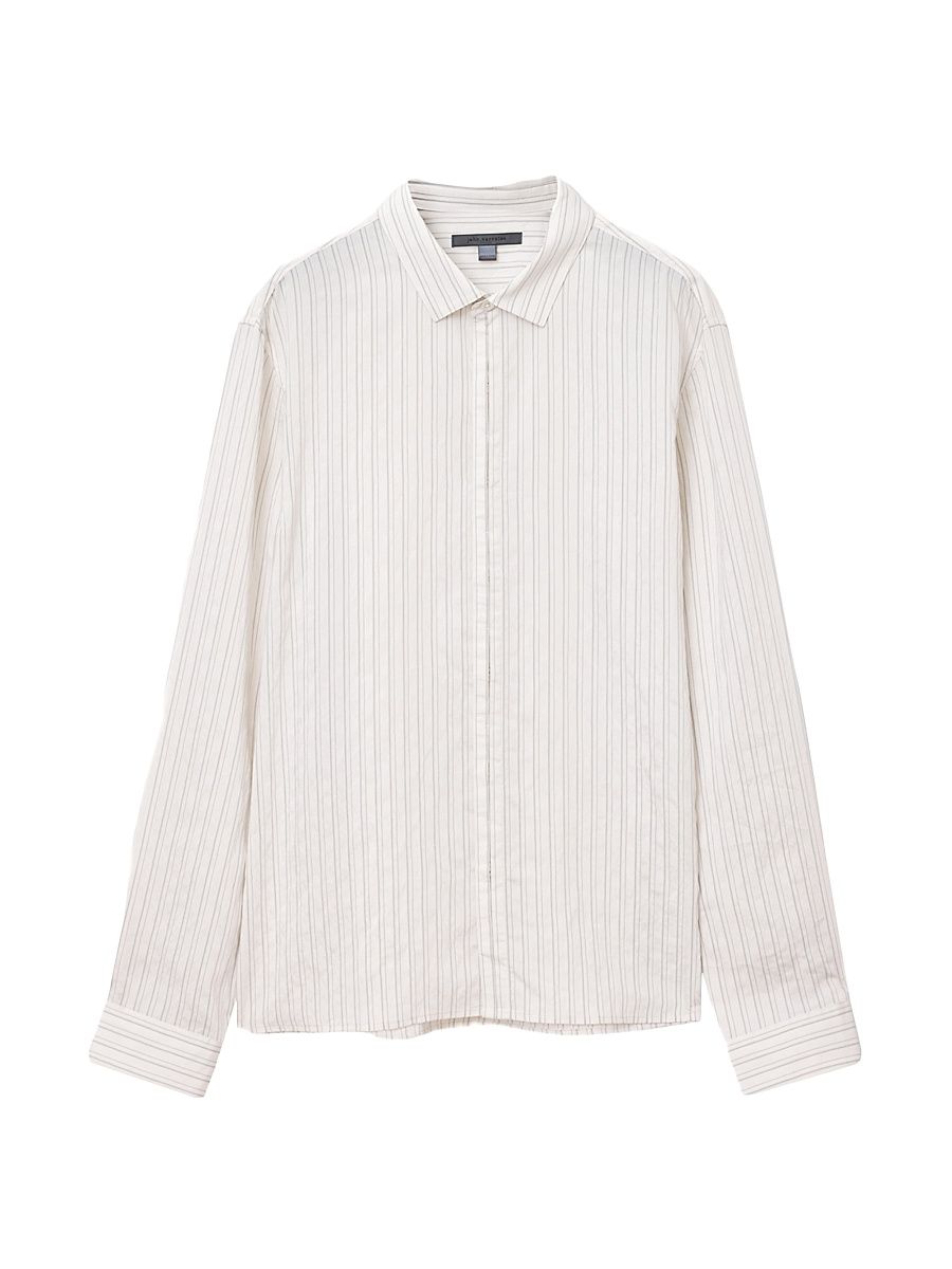 Men's Hickory Button-Front Shirt - Black White - Size XXL