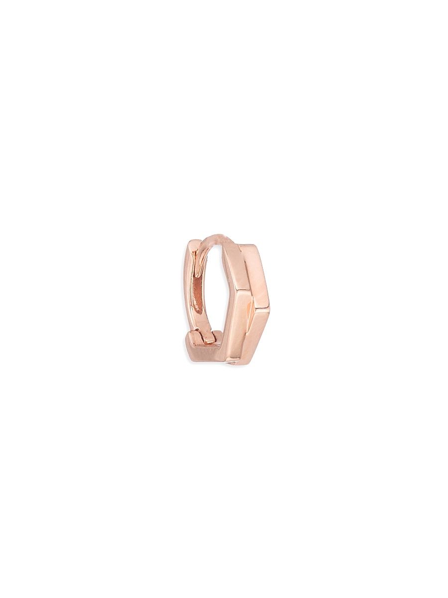Women's Antifer 18K Gold Single Huggie Hoop Earring - Left Or Right - Rose Gold