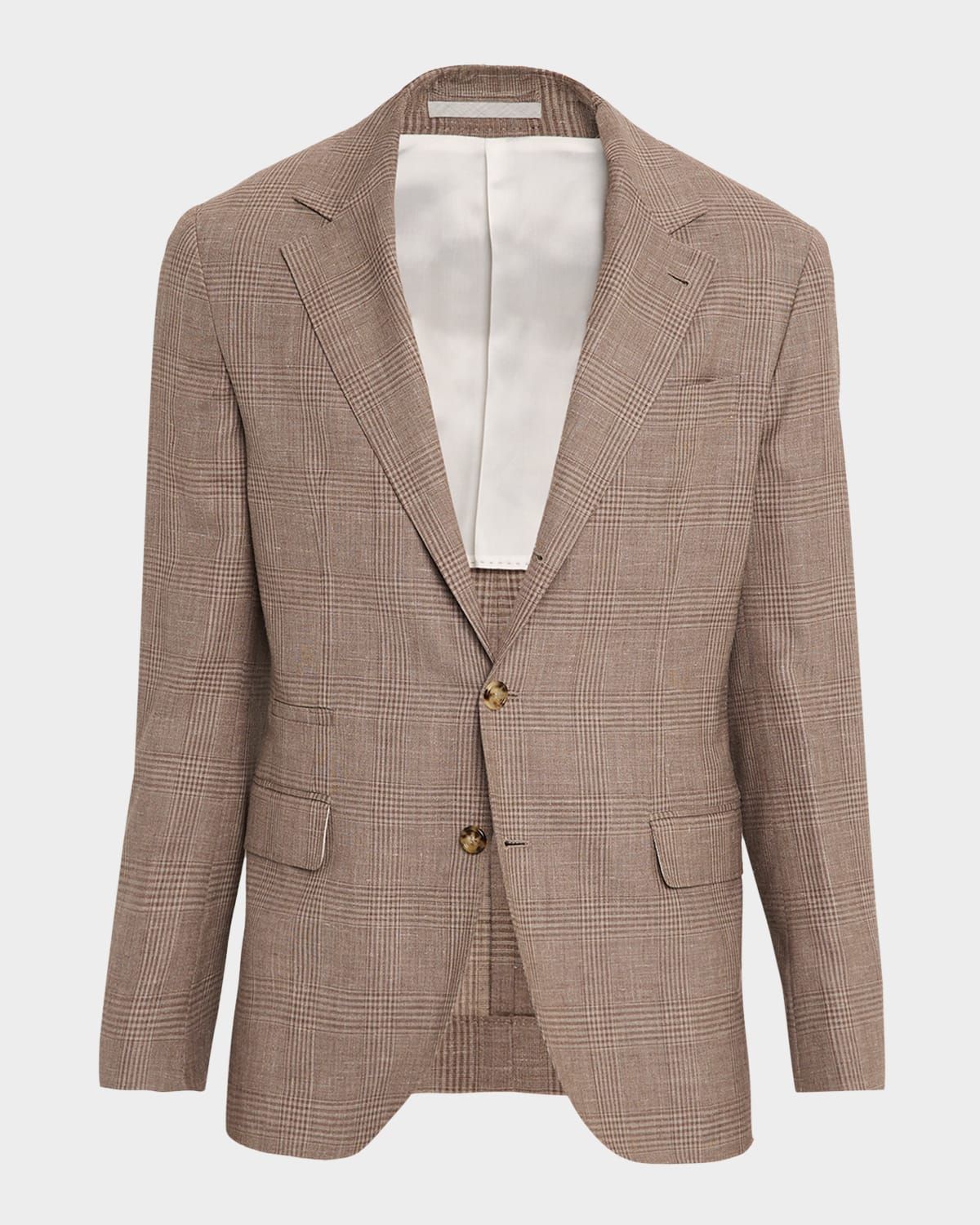 Men & apos;s Wool, Silk and Linen Glen Plaid Suit Jacket