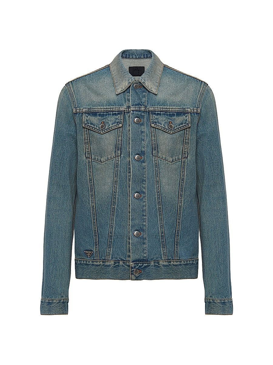 Men's Denim Blouson Jacket - Blue - Size Small
