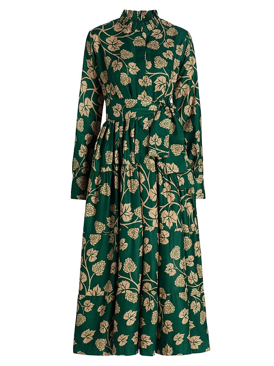 Women's Olore Cotton Midi-Dress - Green - Size XL