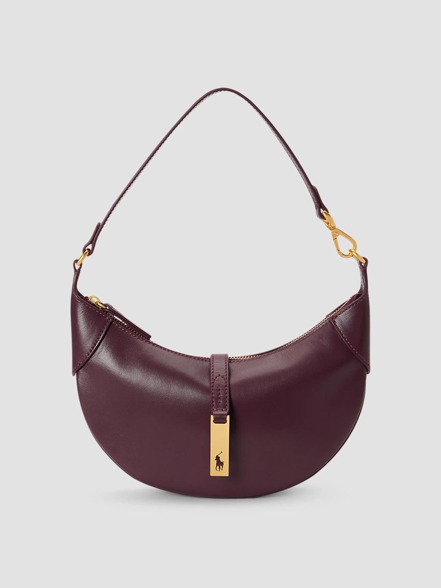 Polo Ralph Lauren Women's Polo ID Leather Mini Shoulder Bag - Midnight Merlot