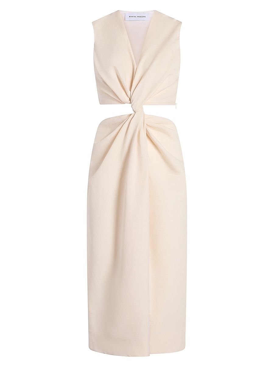 Women's Cotton Twist Dress - Ecru - Size 10