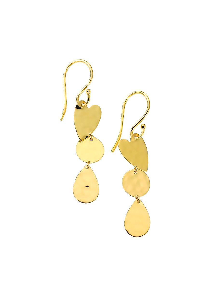 Women's Classico Crinkle 18K Yellow Gold Mixed-Shape Triple-Drop Earrings - Gold
