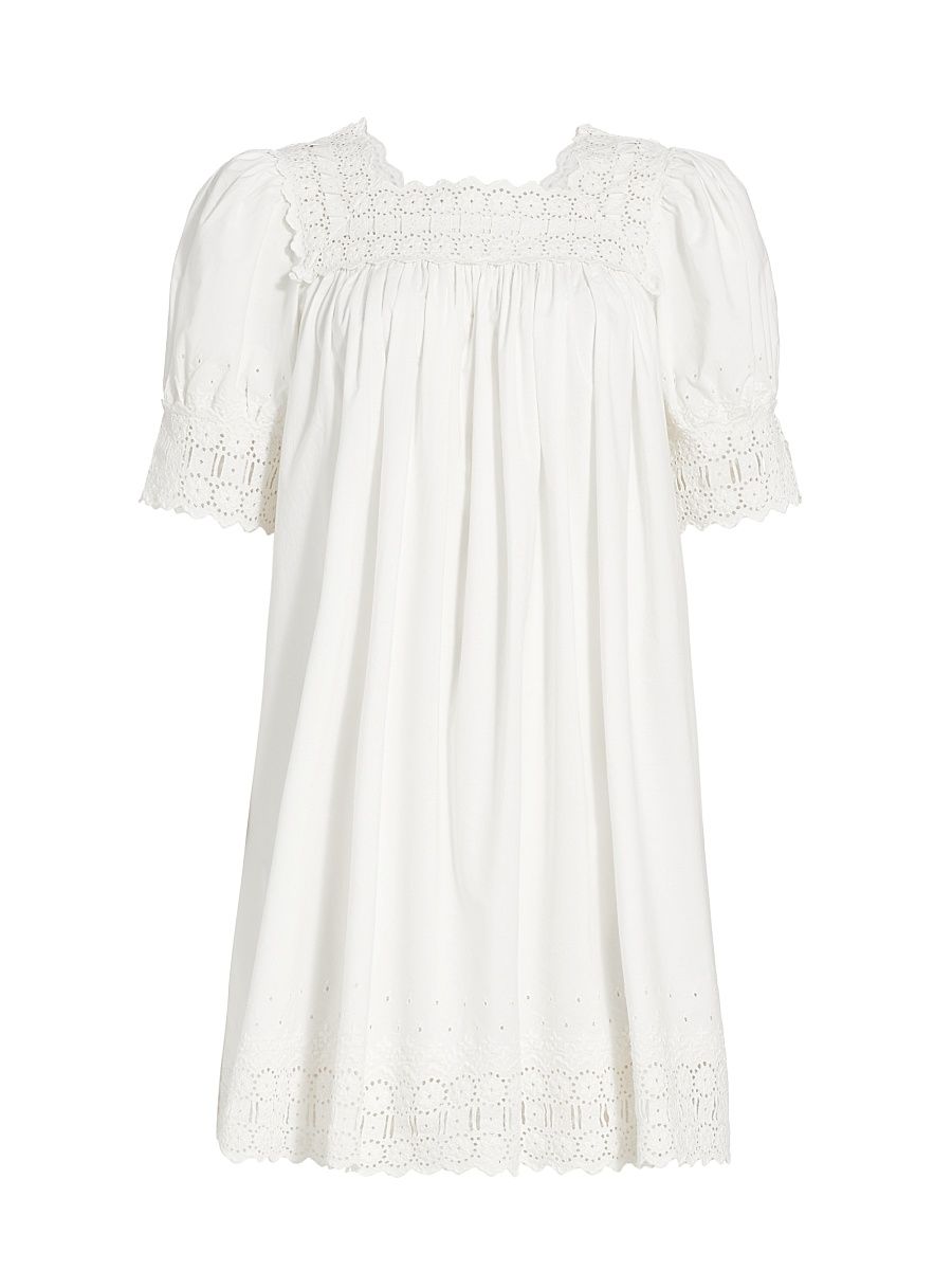 Women's Sterling Puff-Sleeve Minidress - Salt - Size Medium