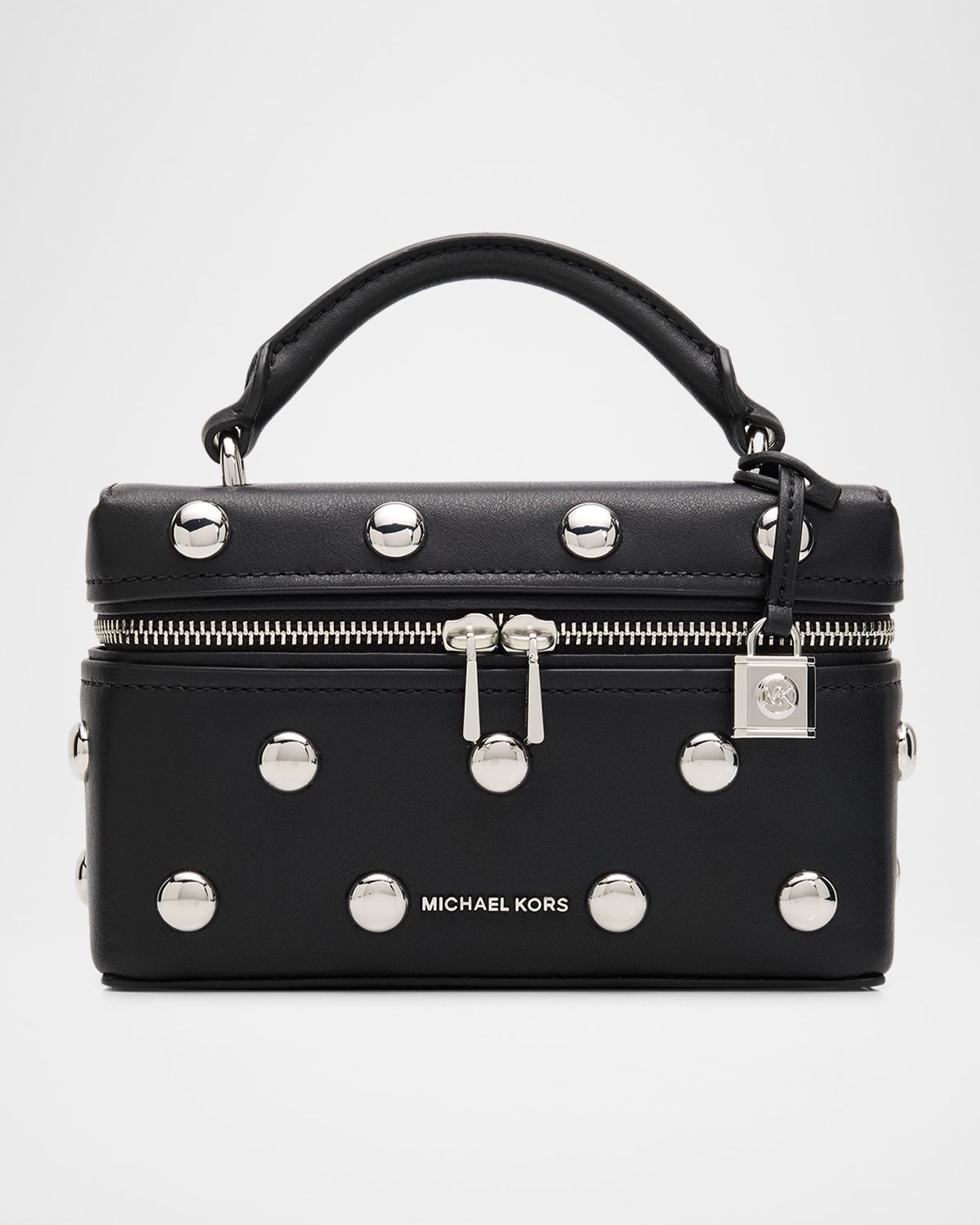 Jana Small Studded Leather Vanity Top-Handle Bag