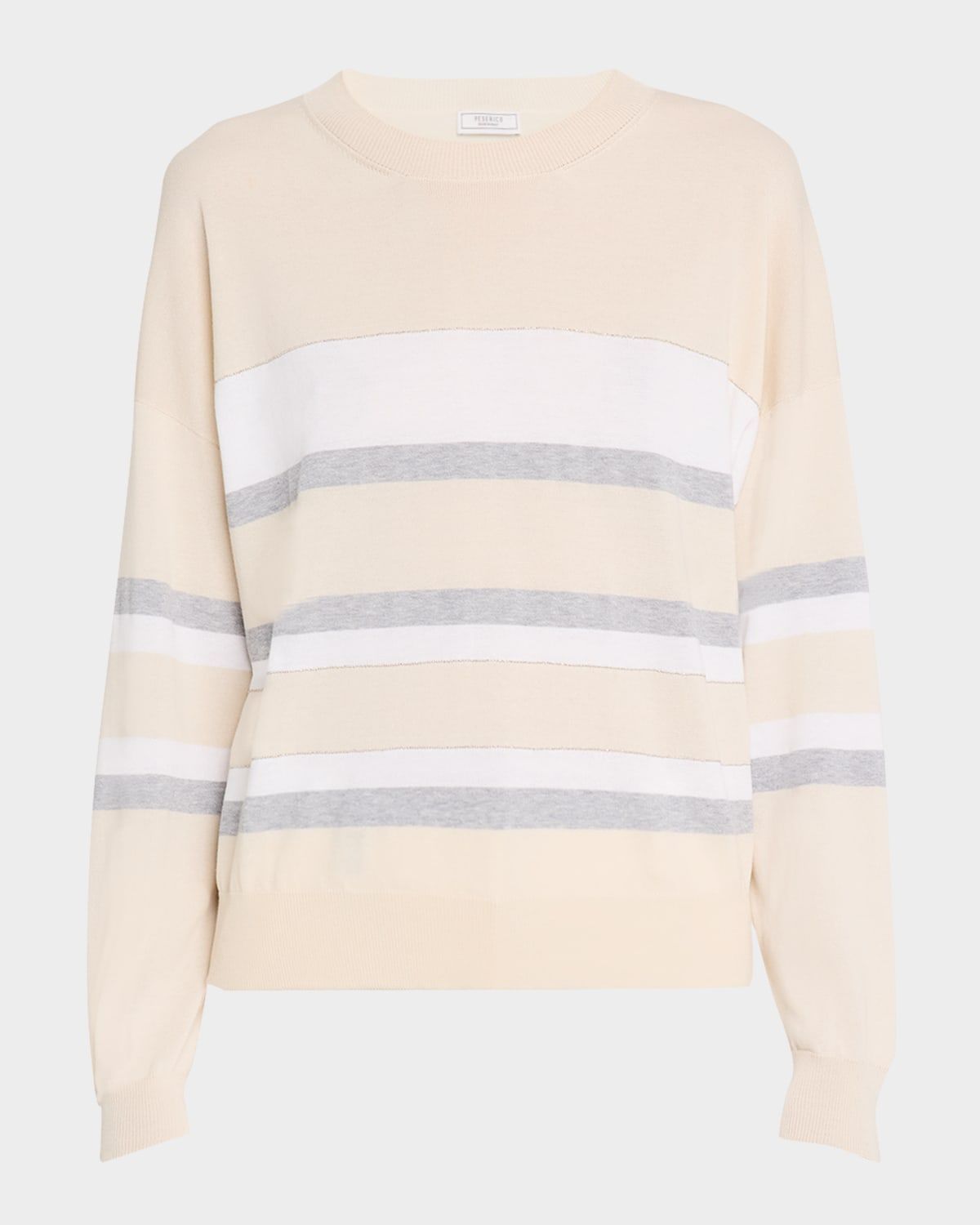 Striped Crewneck Cotton Sweater