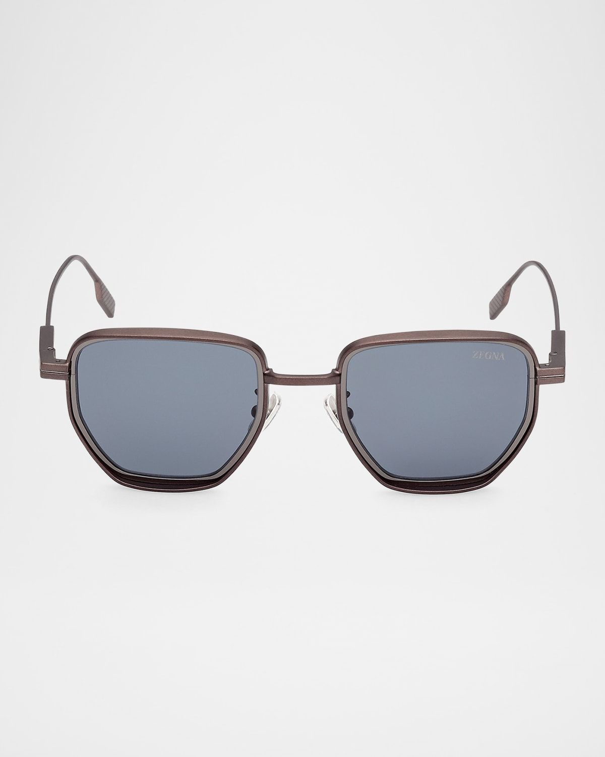 Men & apos;s Round Metal and Acetate Sunglasses