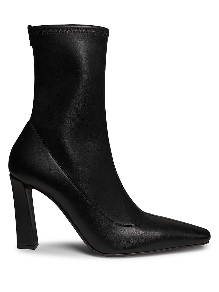 Women's Brenda 90MM Stretch Leather Booties - Nero - Size 11