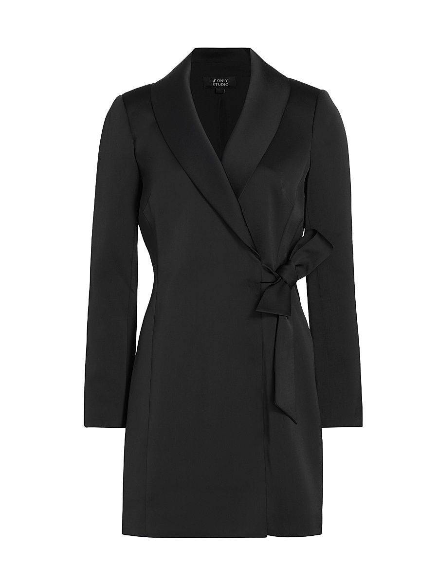 Women's Christina Tuxedo Side-Tie Minidress - Black - Size 2