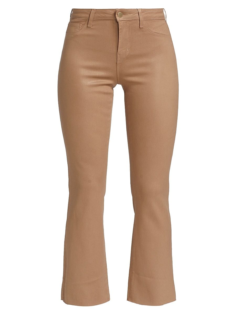 Women's Kendra High-Rise Cropped Pants - Cappuccino Coated - Size 32