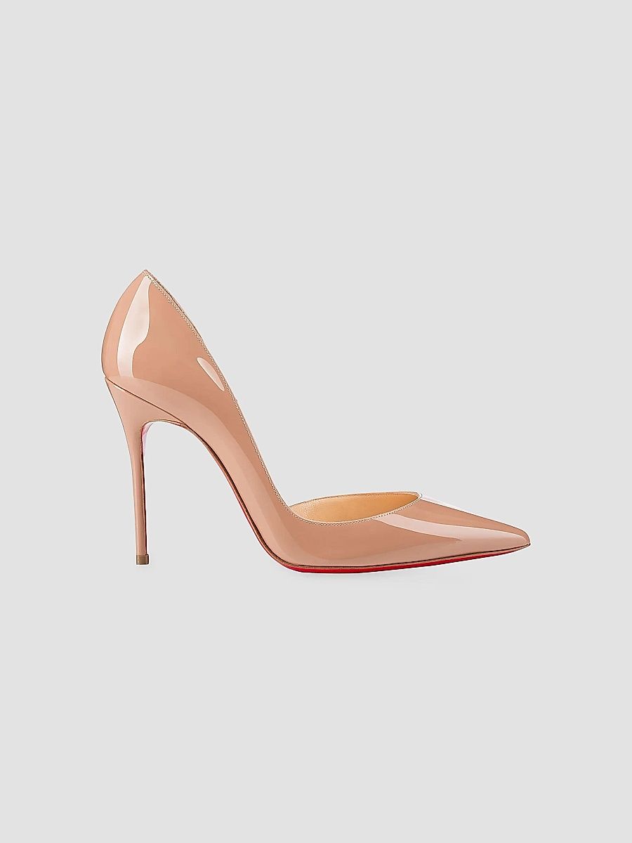 Christian Louboutin Women's Iriza 100MM Patent Leather Pumps - Beige - Size 13