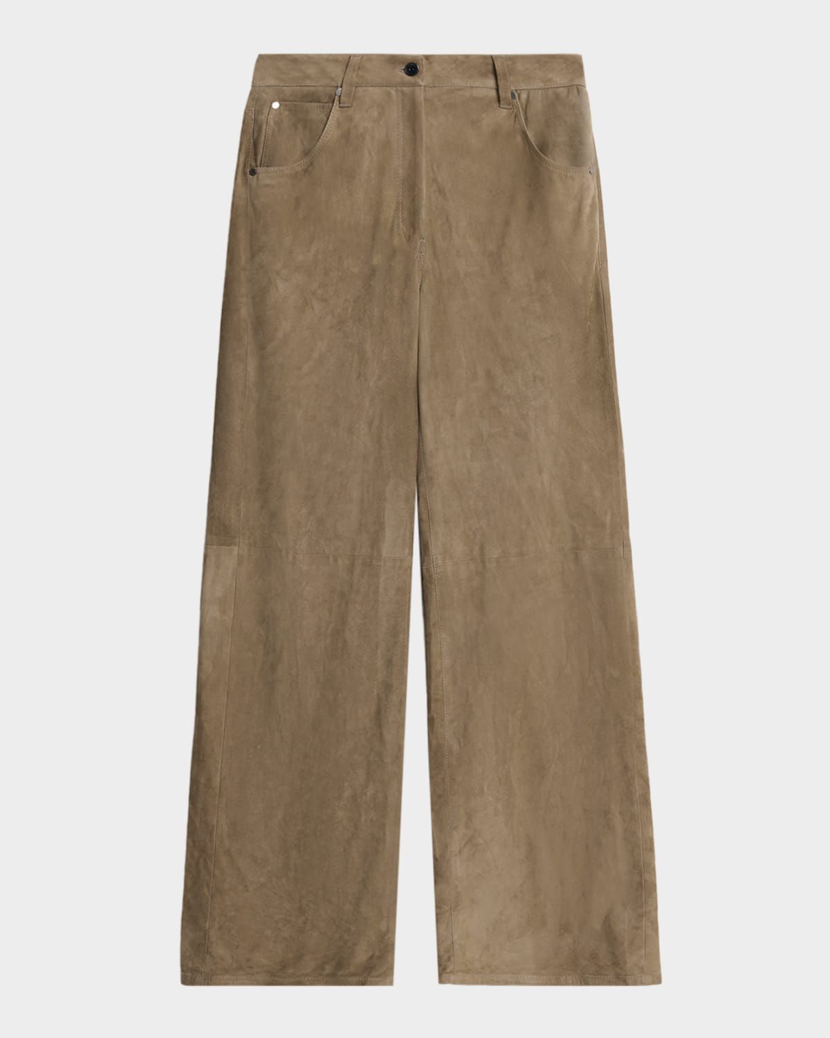 Suede Wide-Leg Pants