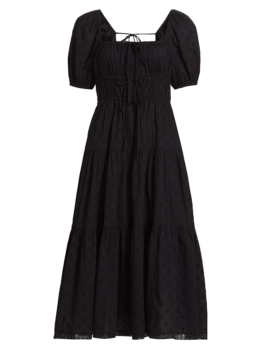 Women's Palma Clip Dot Midi-Dress - Noir - Size 0