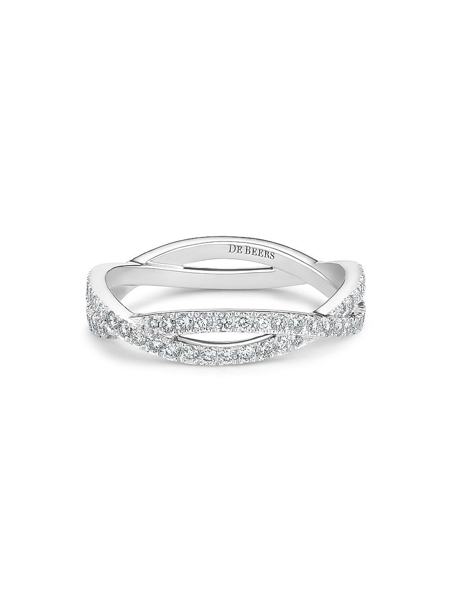 Women's 18K White Gold & 0.6 TCW Diamond Infinity Band - White - Size 7.5
