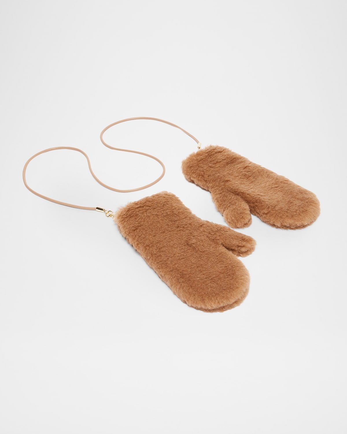 Camel Teddy Fabric Mittens