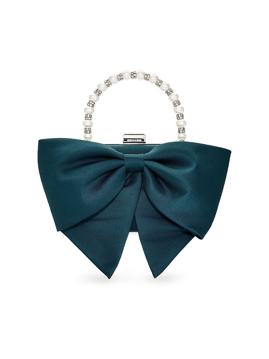 Women's Bubbly Bow Evening Bag - Forest Green