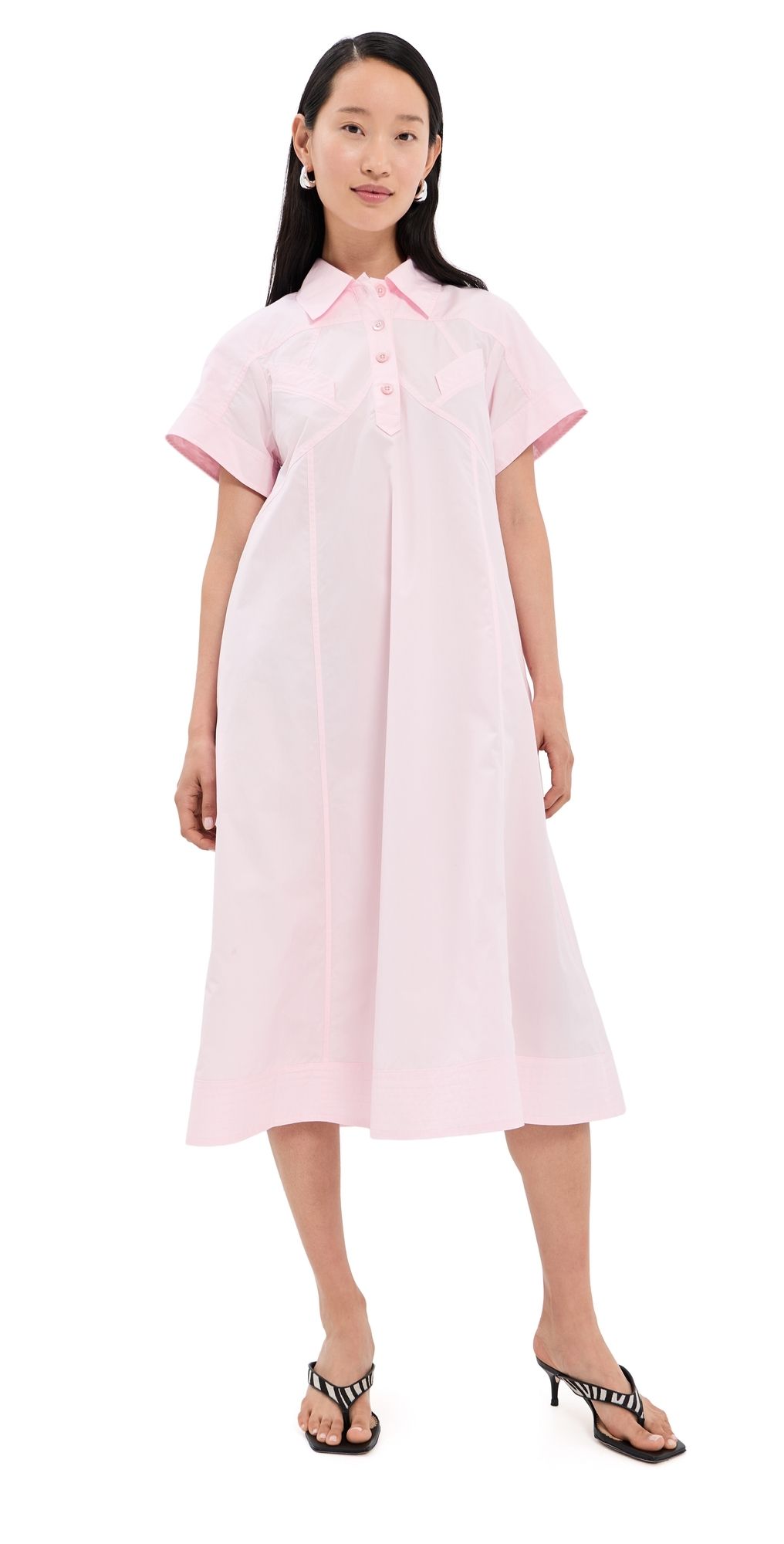 3.1 Phillip Lim Trapeze Midi Poplin Shirt Dress Blush XS