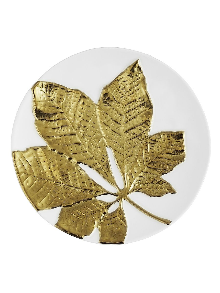 Harvest Chestnut Leaf 4-Piece Salad Plate Set
