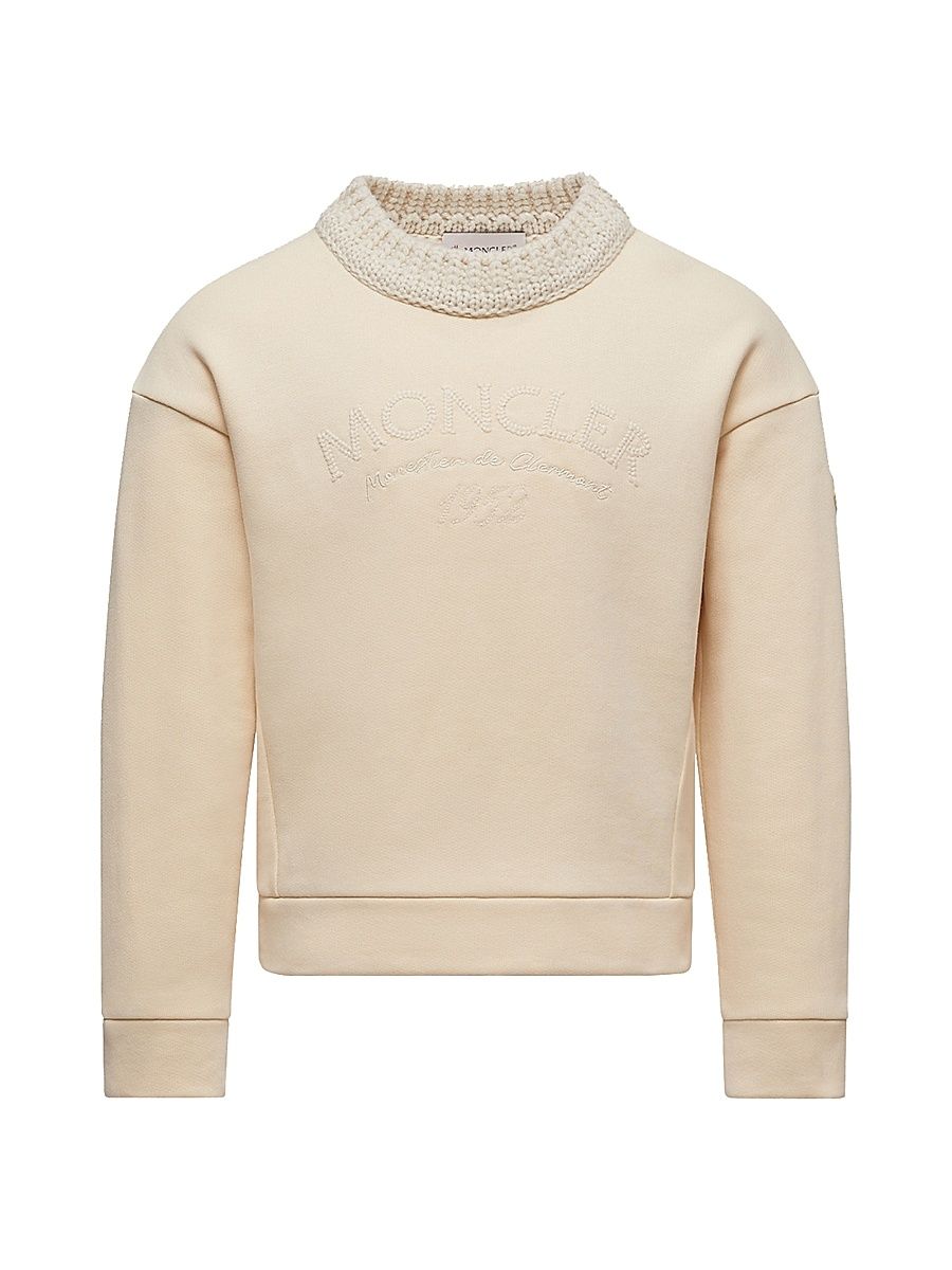 Little Girl's & Girl's Sweatshirt in Cotton - White Ivory - Size 14