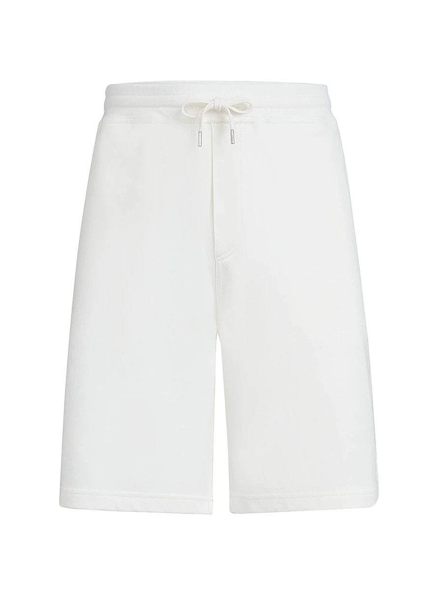 Men's Techno Cotton French Terry Bermuda Shorts - Off White - Size XS