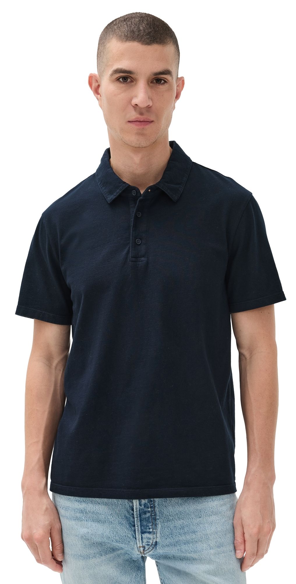 Vince Garment Dye Polo Washed Coastal M