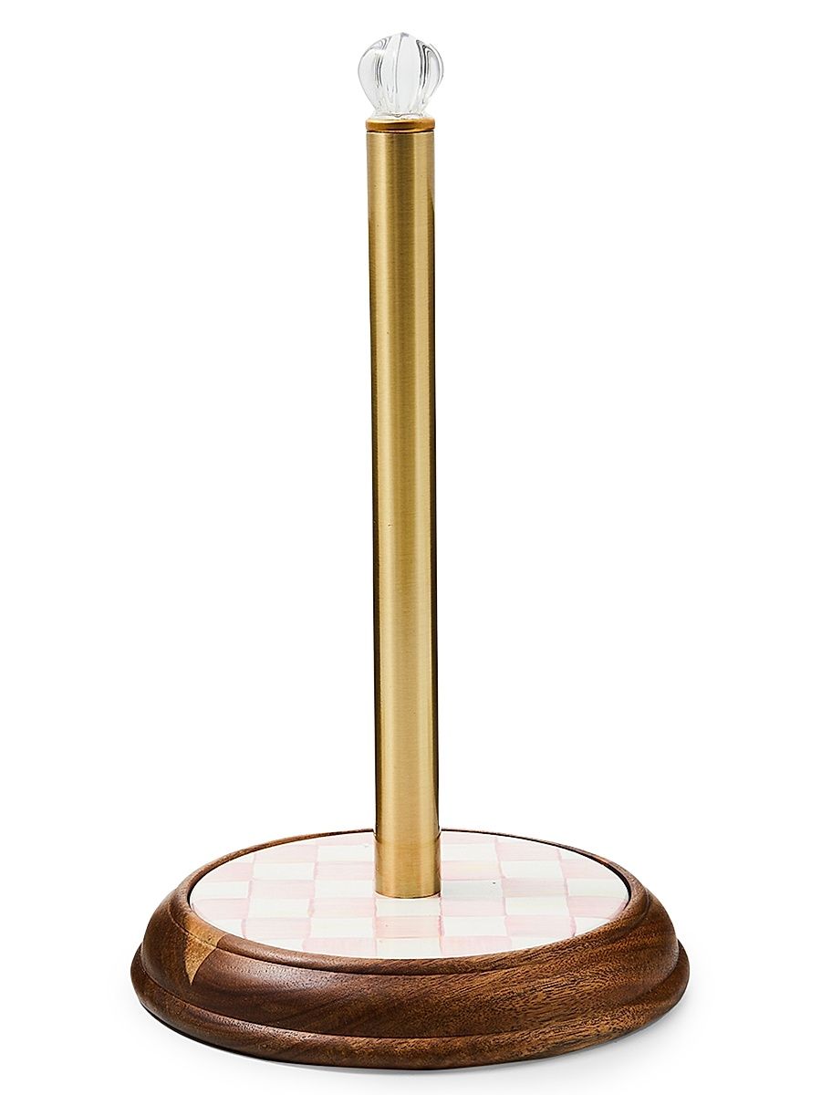 Rosy Check Wood Paper Towel Holder