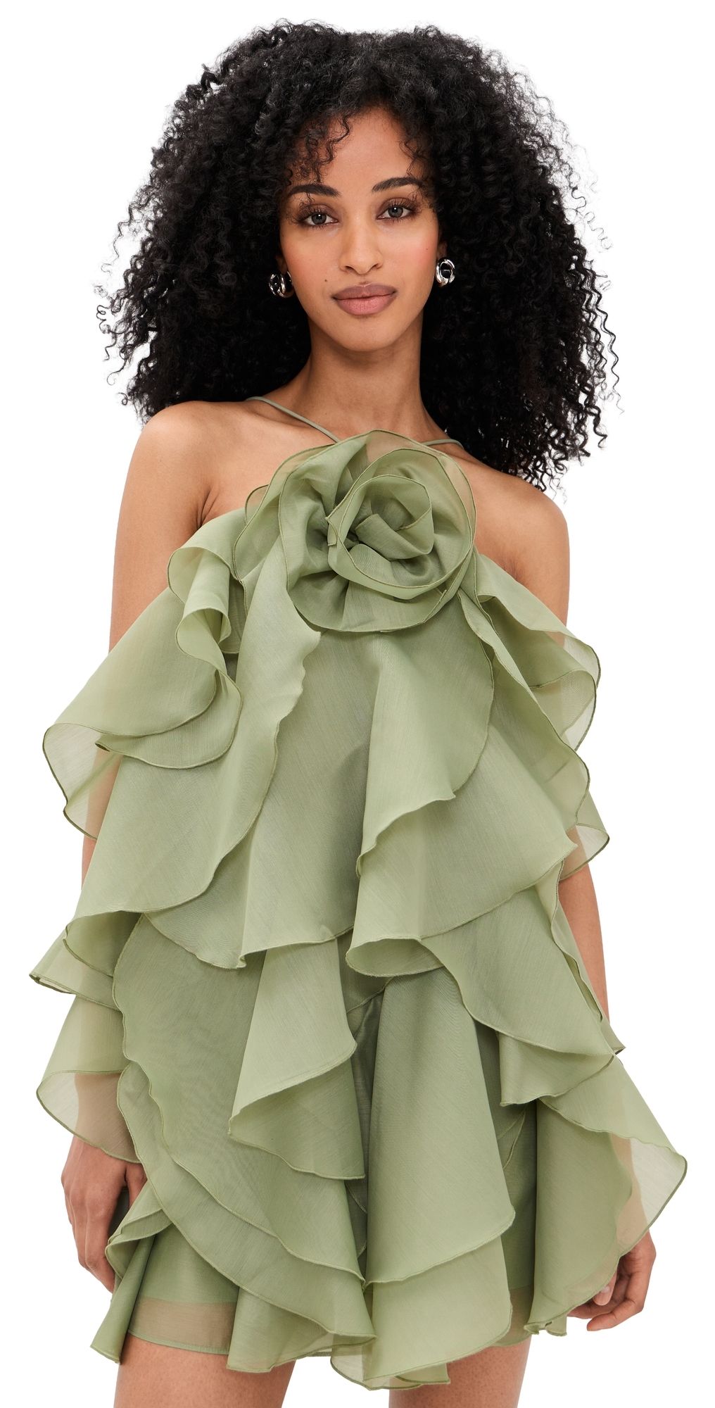 Aje Pandorea Layered Mini Dress Moss 8