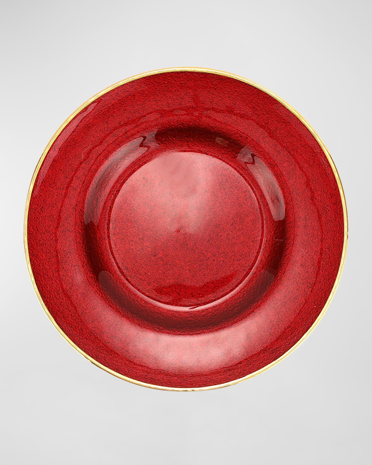 Metallic Glass Ruby Salad Plate