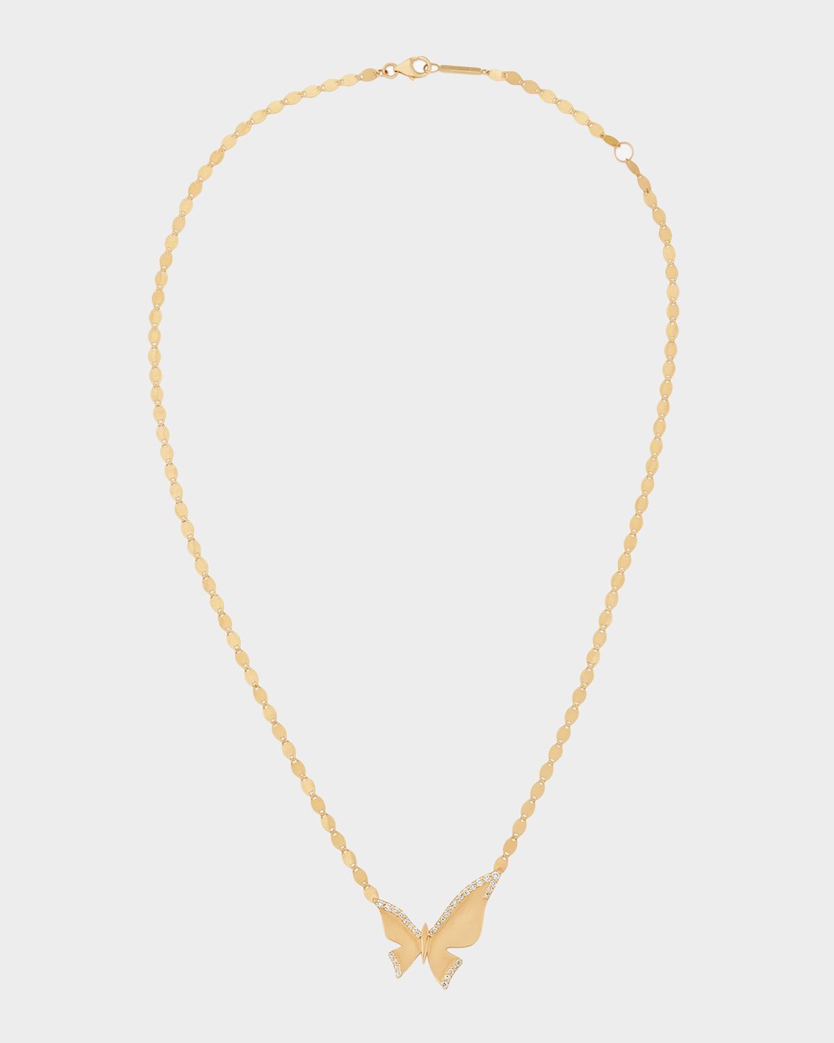 Large Diamond Butterfly Charm Necklace