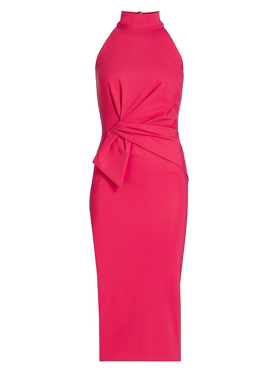 Women's Gulek Asymmetric Cocktail Midi-Dress - Lampone - Size 10