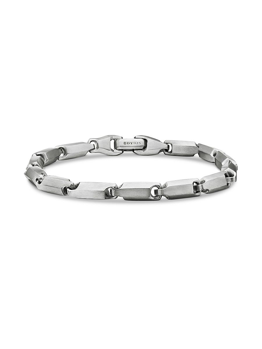 Men's Streamline Link Bracelet in Sterling Silver, 6mm - Silver - Size Medium