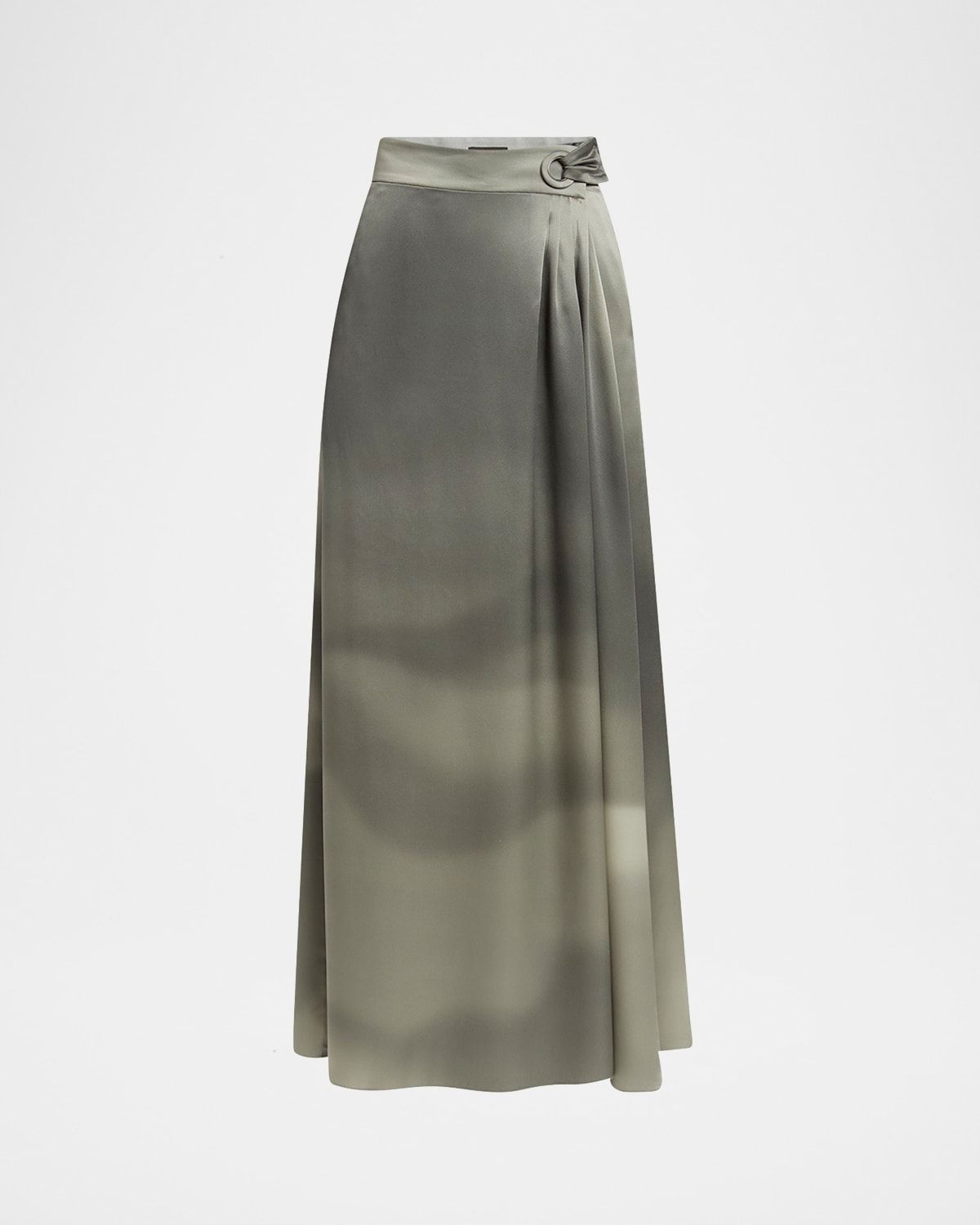 Ombre Silk Maxi Wrap Skirt